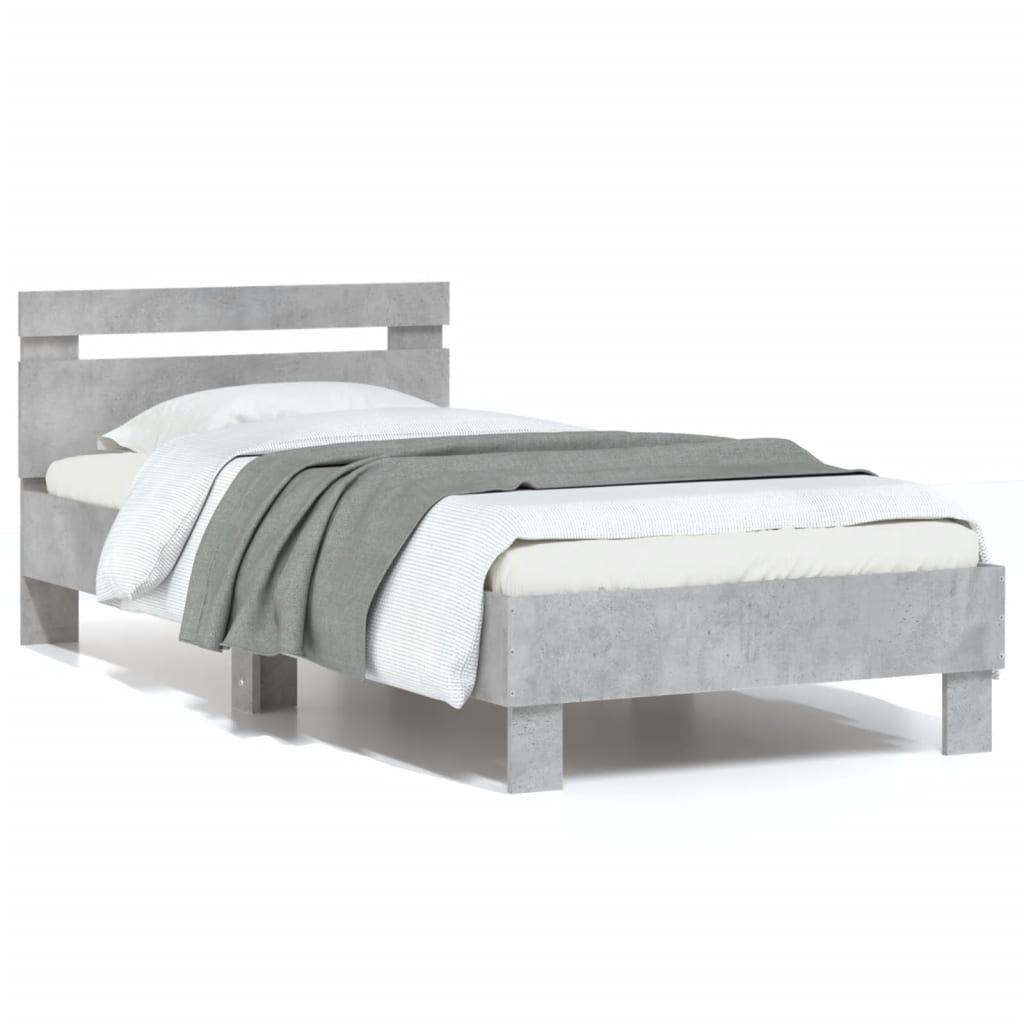 Giroletto Testiera Grigio Cemento 75x190 cm Legno Multistrato | homemem39