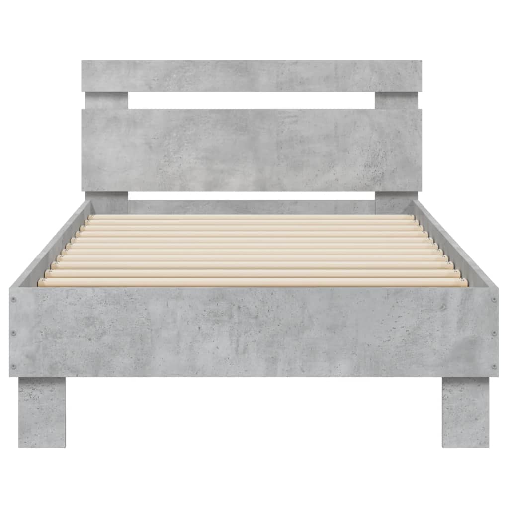 Giroletto Testiera Grigio Cemento 75x190 cm Legno Multistrato | homemem39