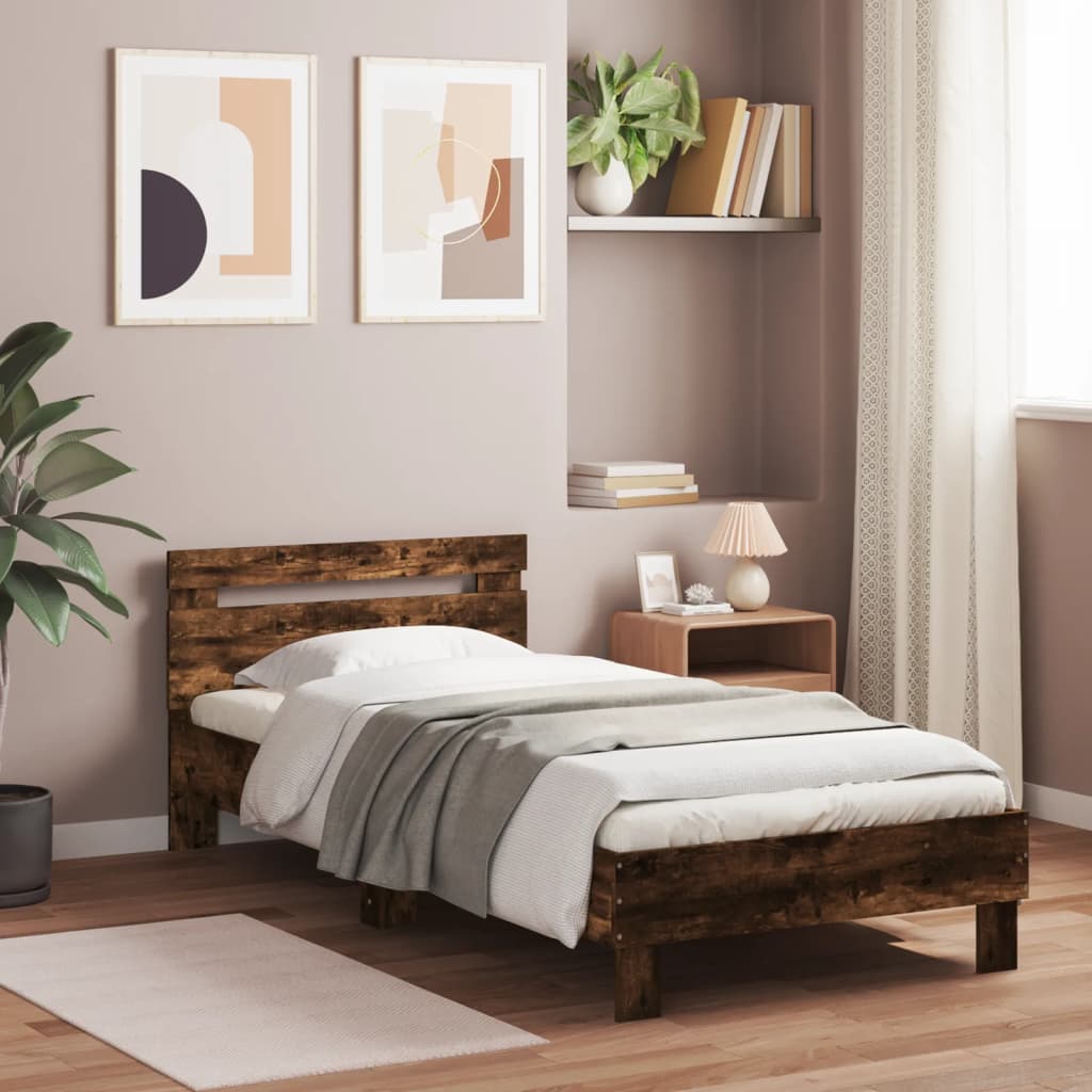 Giroletto con Testiera Rovere Fumo 75x190 cm Legno Multistrato | homemem39