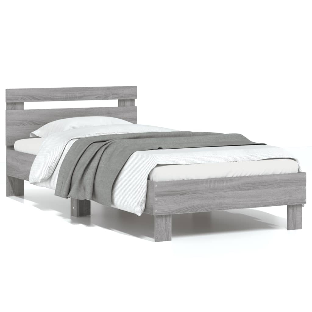 Giroletto con Testiera Grigio Sonoma 75x190cm Legno Multistrato | homemem39