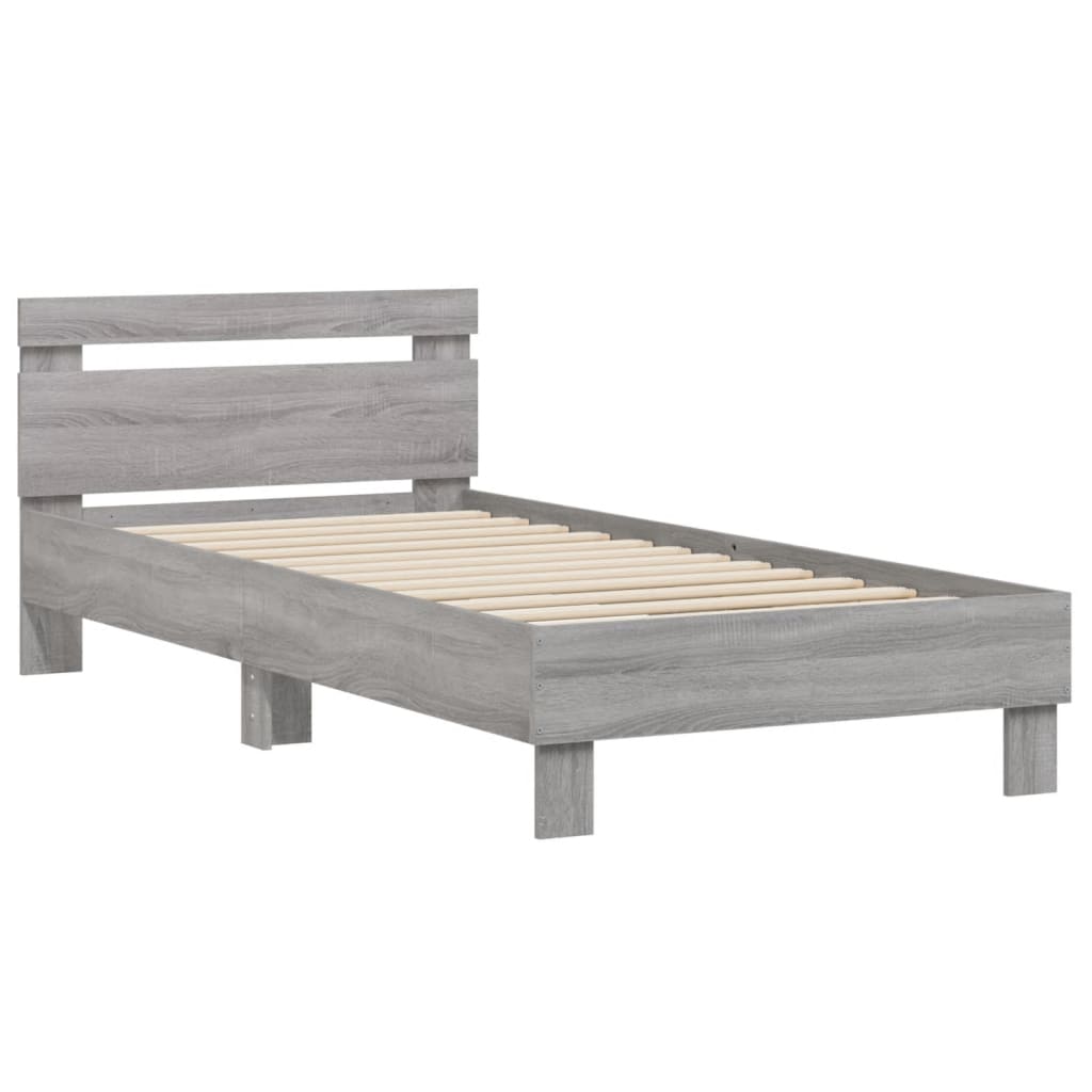 Giroletto con Testiera Grigio Sonoma 75x190cm Legno Multistrato | homemem39
