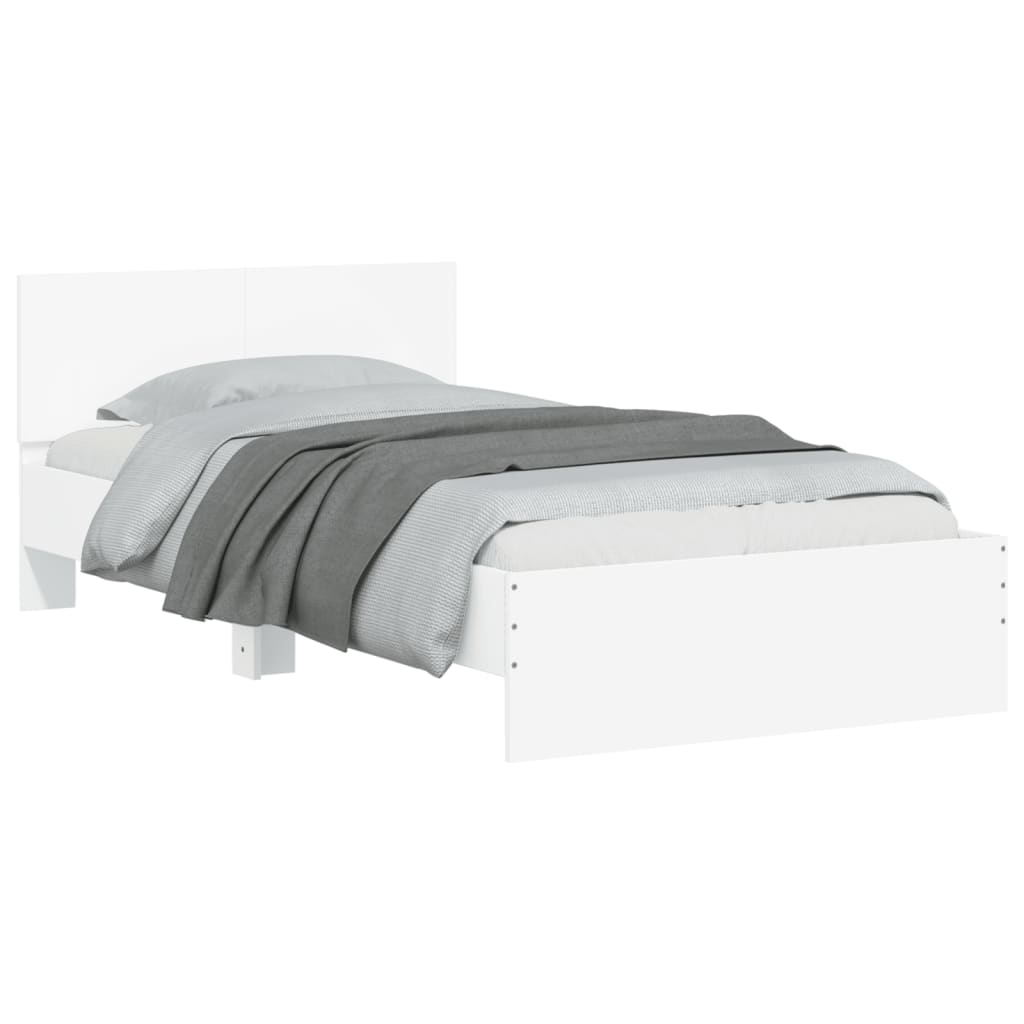Giroletto con Testiera Bianco 100x200 cm in Legno Multistrato | homemem39