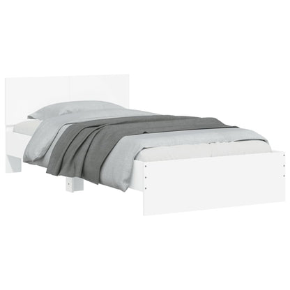 Giroletto con Testiera Bianco 100x200 cm in Legno Multistrato | homemem39