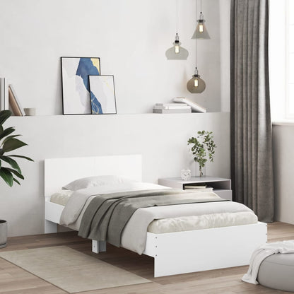Giroletto con Testiera Bianco 100x200 cm in Legno Multistrato | homemem39