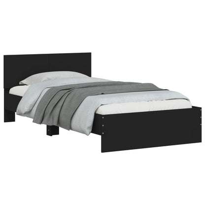 Giroletto con Testiera Nero 100x200 cm in Legno Multistrato | homemem39