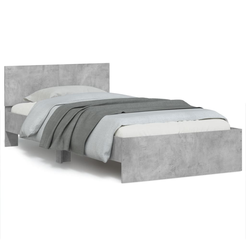 Giroletto Testiera Grigio Cemento 100x200 cm Legno Multistrato | homemem39