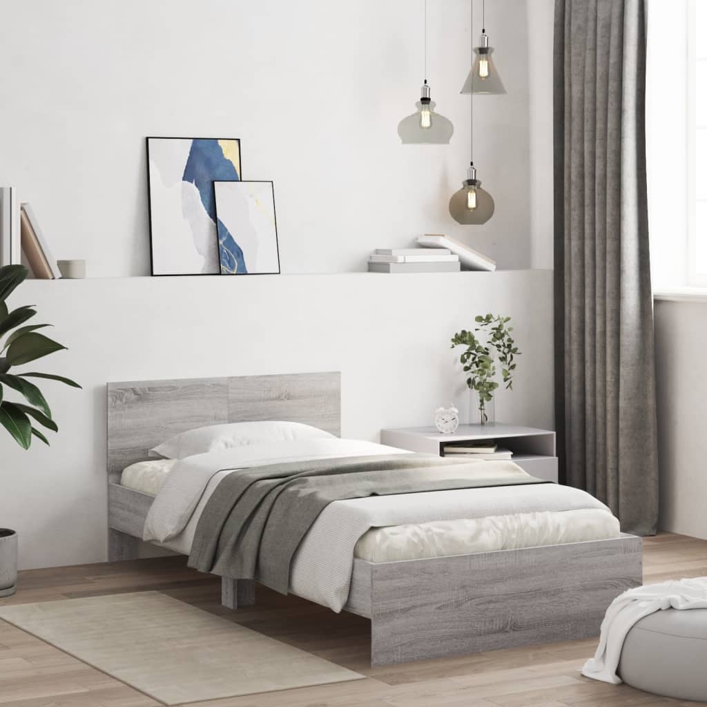 Giroletto Testiera Grigio Sonoma 100x200 cm Legno Multistrato | homemem39
