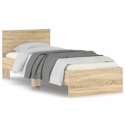 Giroletto senza Materasso con Testiera Rovere Sonoma 90x200 cm | homemem39