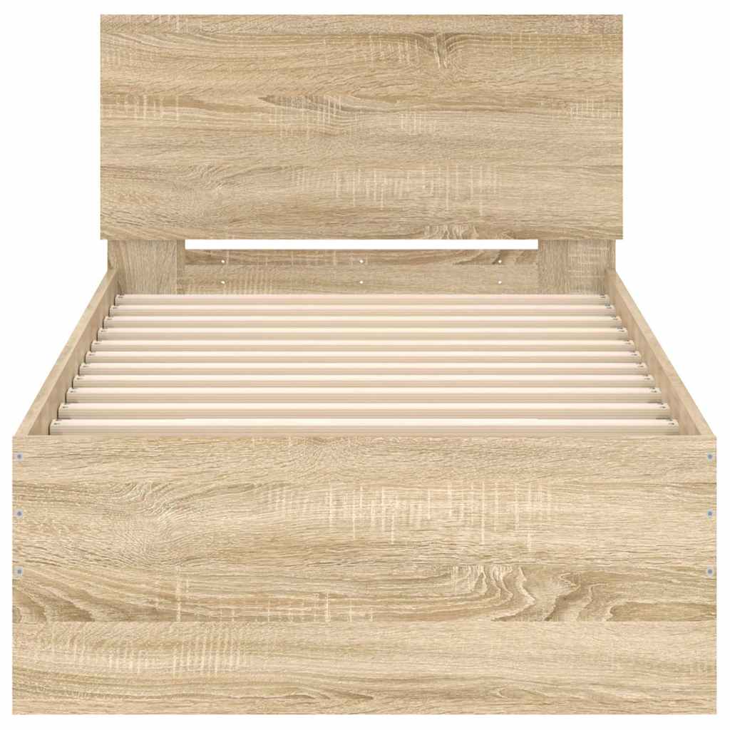 Giroletto senza Materasso con Testiera Rovere Sonoma 90x200 cm | homemem39