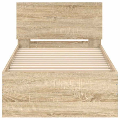 Giroletto senza Materasso con Testiera Rovere Sonoma 90x200 cm | homemem39