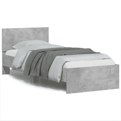 Giroletto Testiera Grigio Cemento 90x200 cm Legno Multistrato