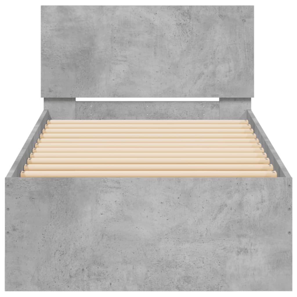 Giroletto Testiera Grigio Cemento 90x200 cm Legno Multistrato | homemem39