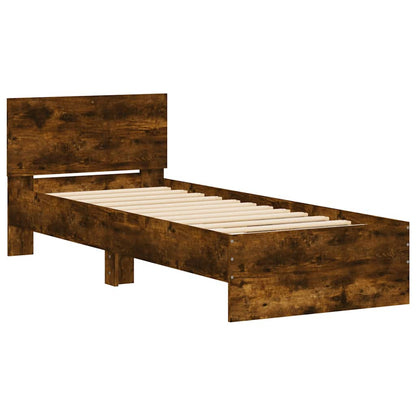 Giroletto con Testiera Rovere Fumo 90x200 cm Legno Multistrato