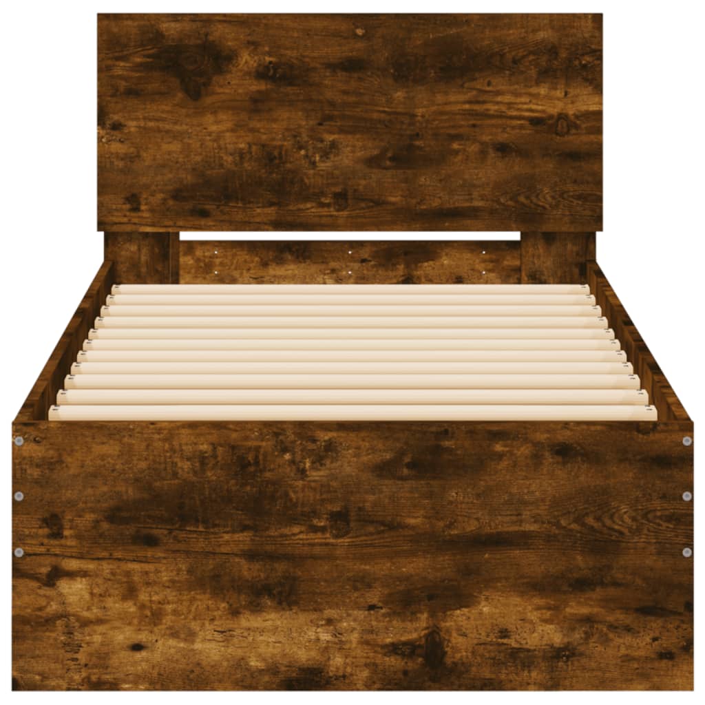 Giroletto con Testiera Rovere Fumo 90x200 cm Legno Multistrato | homemem39