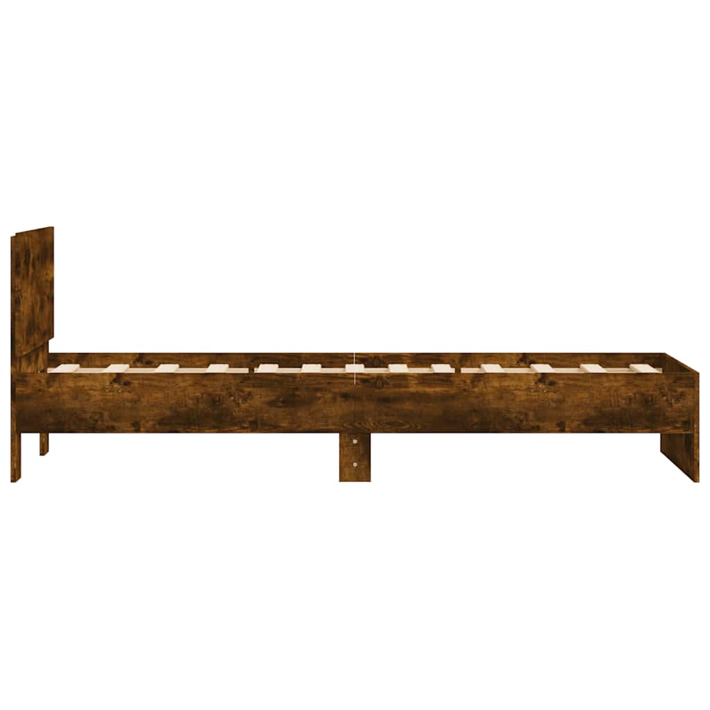 Giroletto con Testiera Rovere Fumo 90x200 cm Legno Multistrato