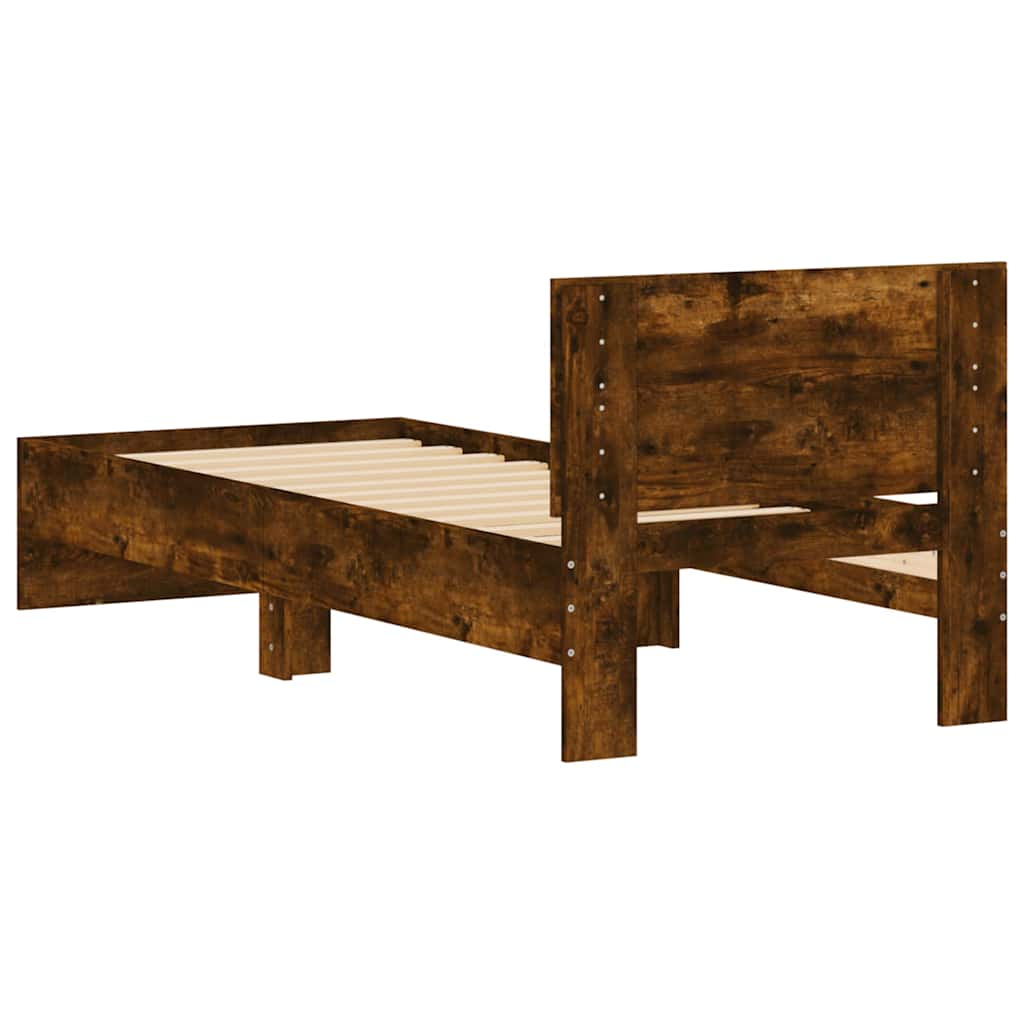 Giroletto con Testiera Rovere Fumo 90x200 cm Legno Multistrato