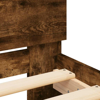 Giroletto con Testiera Rovere Fumo 90x200 cm Legno Multistrato