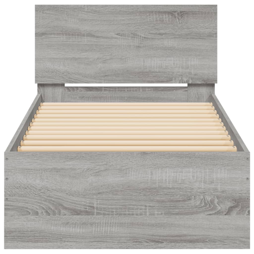 Giroletto con Testiera Grigio Sonoma 90x200cm Legno Multistrato - homemem39