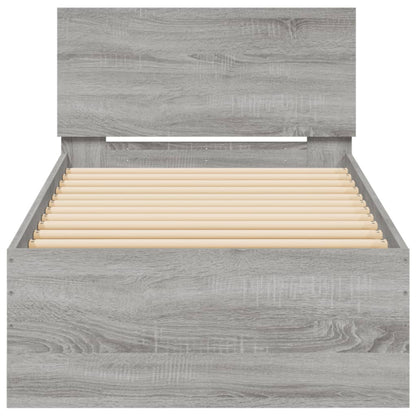 Giroletto con Testiera Grigio Sonoma 90x200cm Legno Multistrato - homemem39