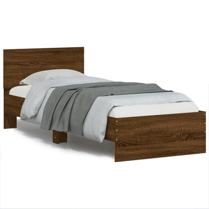 Giroletto senza Materasso con Testiera Rovere Marrone 90x200 cm | homemem39