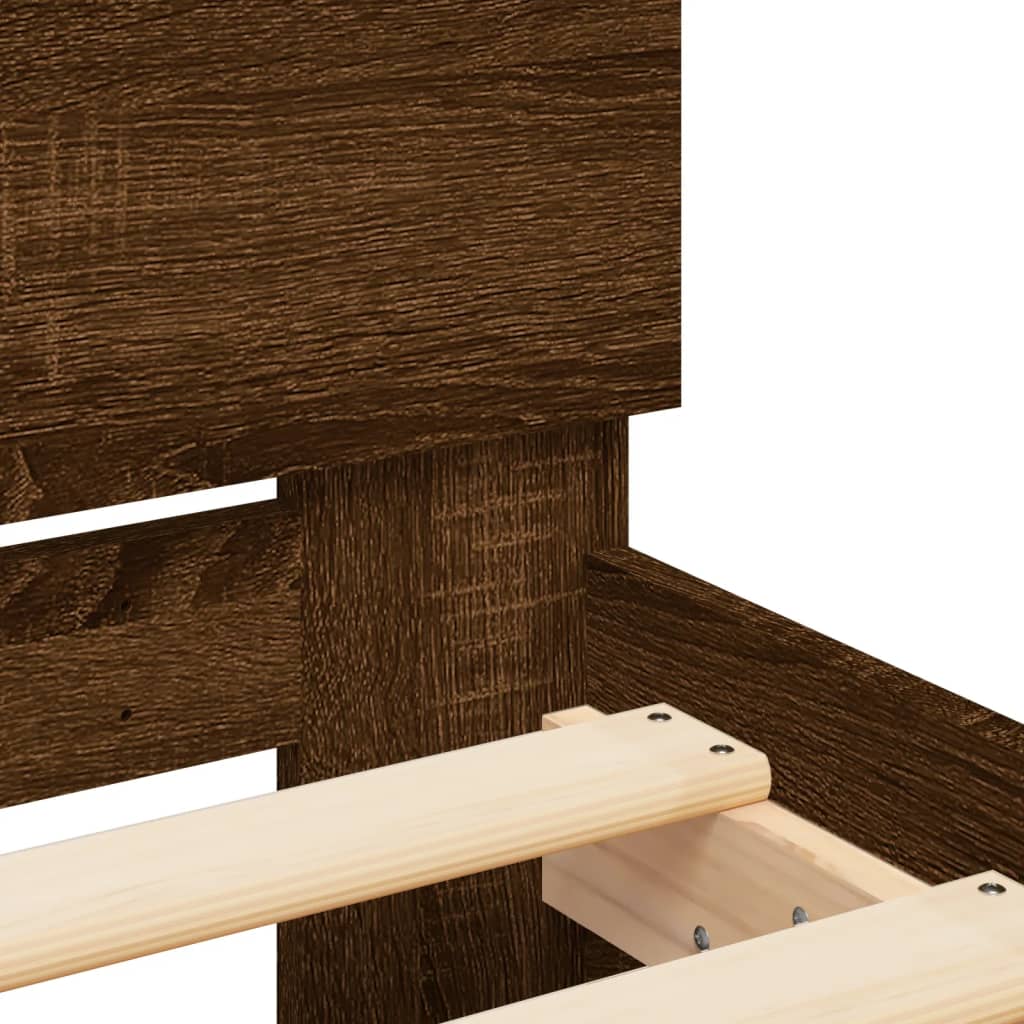 Giroletto senza Materasso con Testiera Rovere Marrone 90x200 cm | homemem39