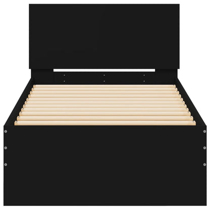 Giroletto con Testiera Nero 90x190 cm in Legno Multistrato - homemem39