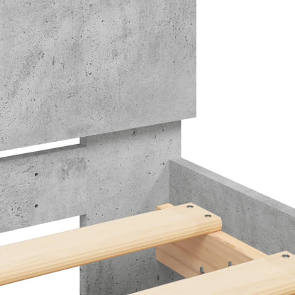 Giroletto e Testiera Grigio Cemento 90x190 cm Legno Multistrato | homemem39