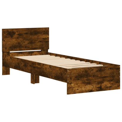 Giroletto con Testiera Rovere Fumo 90x190 cm Legno Multistrato