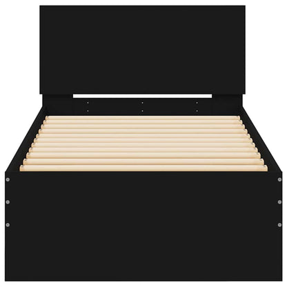 Giroletto con Testiera Nero 75x190 cm in Legno Multistrato - homemem39