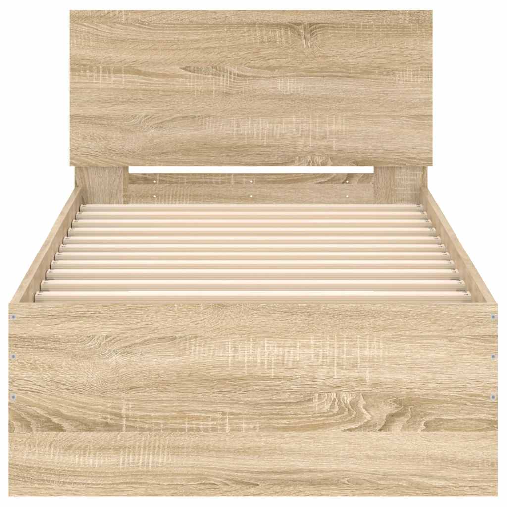 Giroletto senza Materasso con Testiera Rovere Sonoma 75x190 cm - homemem39
