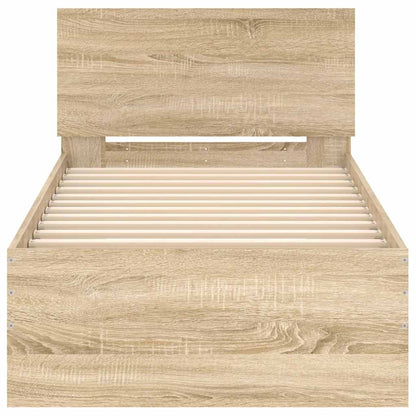 Giroletto senza Materasso con Testiera Rovere Sonoma 75x190 cm - homemem39