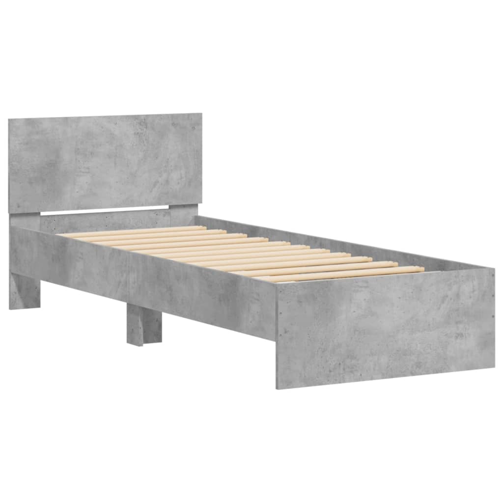 Giroletto Testiera Grigio Cemento 75x190 cm Legno Multistrato | homemem39