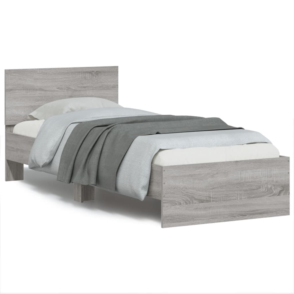Giroletto con Testiera Grigio Sonoma 75x190cm Legno Multistrato - homemem39