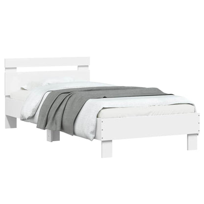 Giroletto con Testiera e LED Bianco 75x190 cm | homemem39