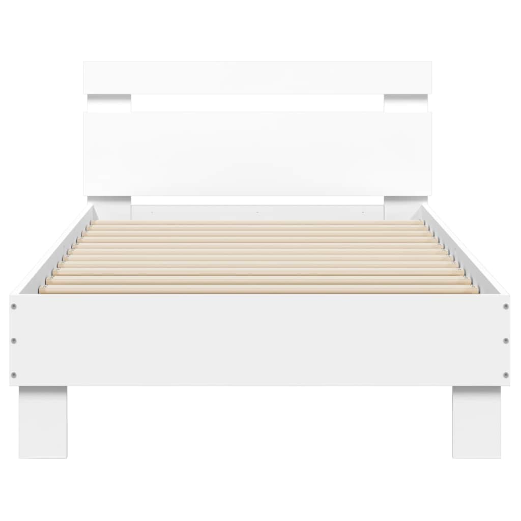 Giroletto con Testiera e LED Bianco 75x190 cm | homemem39