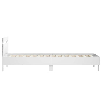 Giroletto con Testiera e LED Bianco 75x190 cm | homemem39