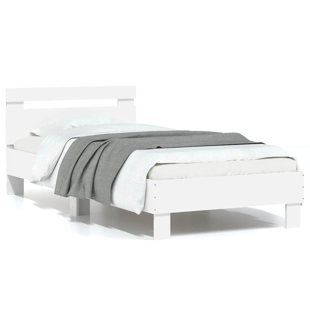Giroletto con Testiera e LED Bianco 75x190 cm | homemem39
