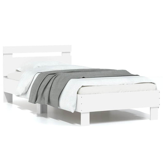 Giroletto con Testiera e LED Bianco 75x190 cm | homemem39