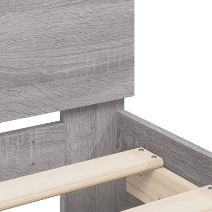 Giroletto con Testiera e LED Grigio Sonoma 75x190 cm | homemem39
