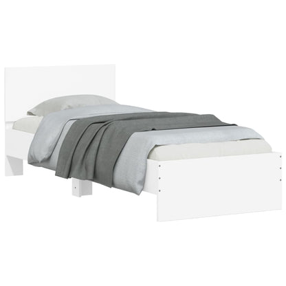 Giroletto con Testiera e LED Bianco 90x200 cm | homemem39