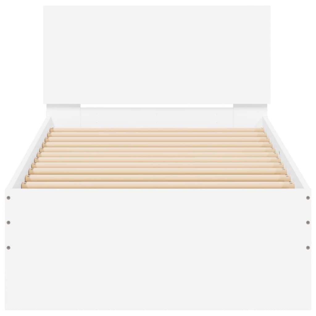 Giroletto con Testiera e LED Bianco 90x200 cm | homemem39