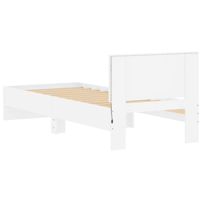 Giroletto con Testiera e LED Bianco 90x200 cm | homemem39