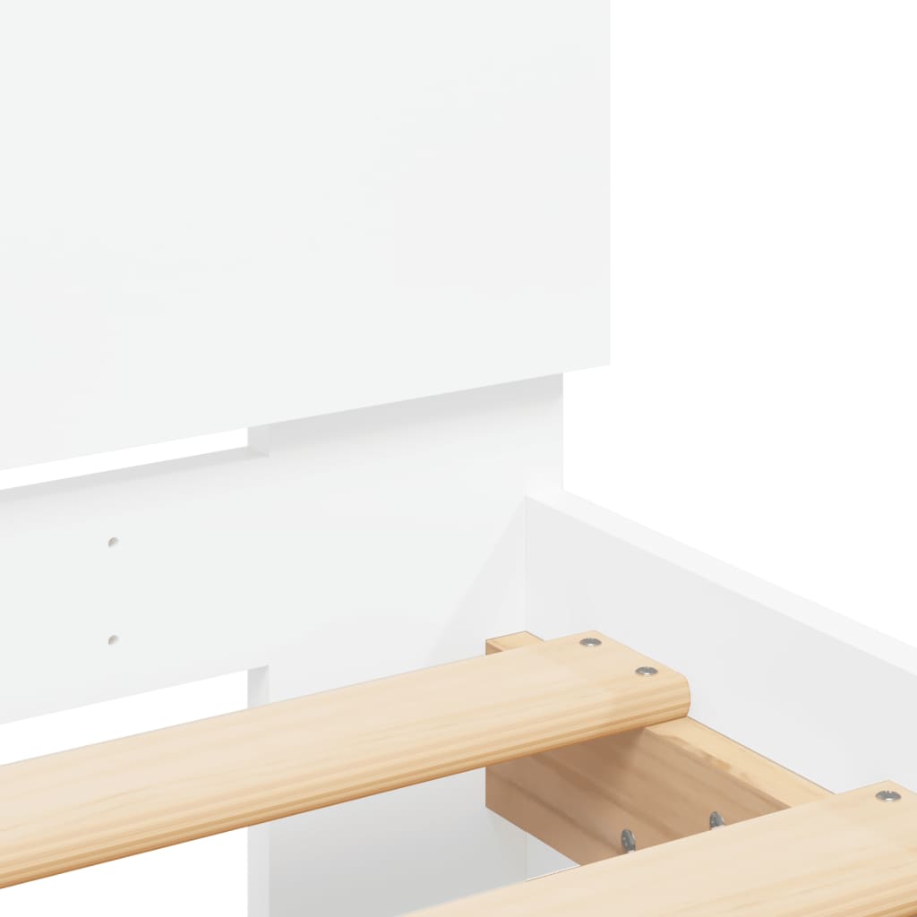 Giroletto con Testiera e LED Bianco 90x200 cm | homemem39