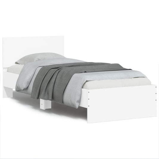 Giroletto con Testiera e LED Bianco 90x200 cm | homemem39