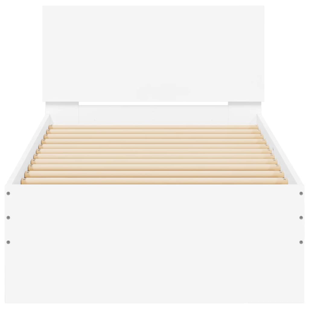 Giroletto con Testiera e LED Bianco 90x190 cm | homemem39