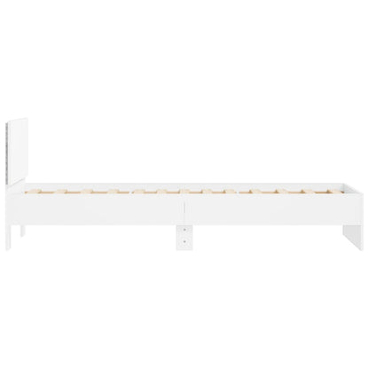 Giroletto con Testiera e LED Bianco 90x190 cm | homemem39