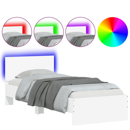 Giroletto con Testiera e LED Bianco 75x190 cm | homemem39