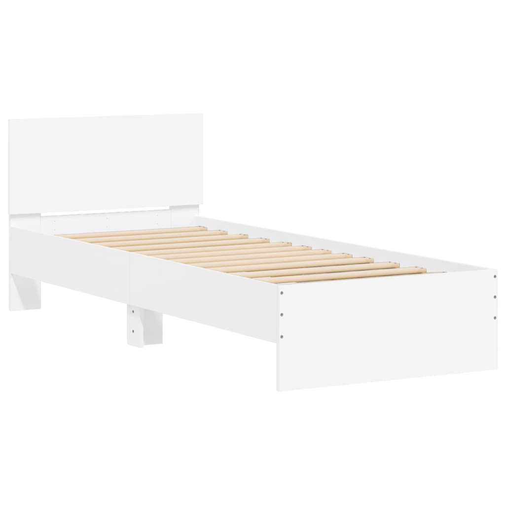 Giroletto con Testiera e LED Bianco 75x190 cm | homemem39