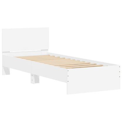 Giroletto con Testiera e LED Bianco 75x190 cm | homemem39