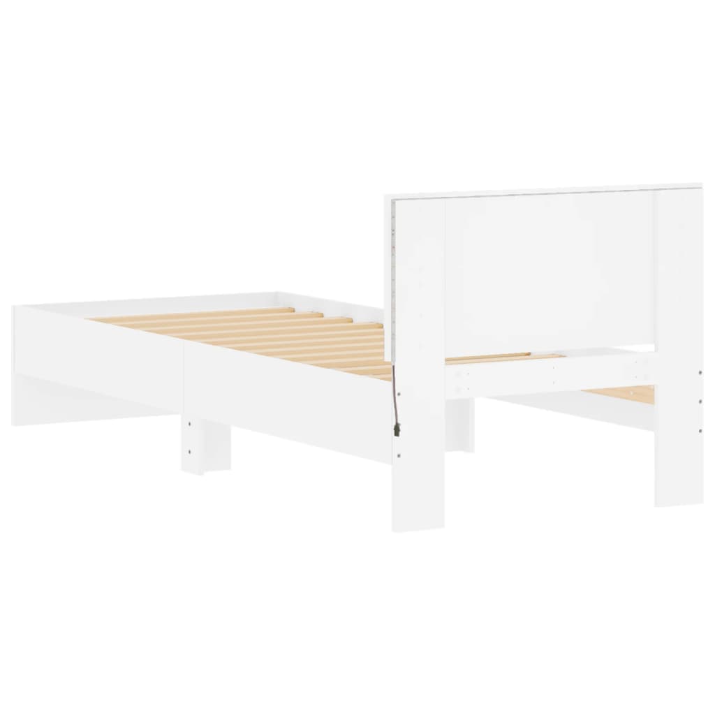 Giroletto con Testiera e LED Bianco 75x190 cm | homemem39